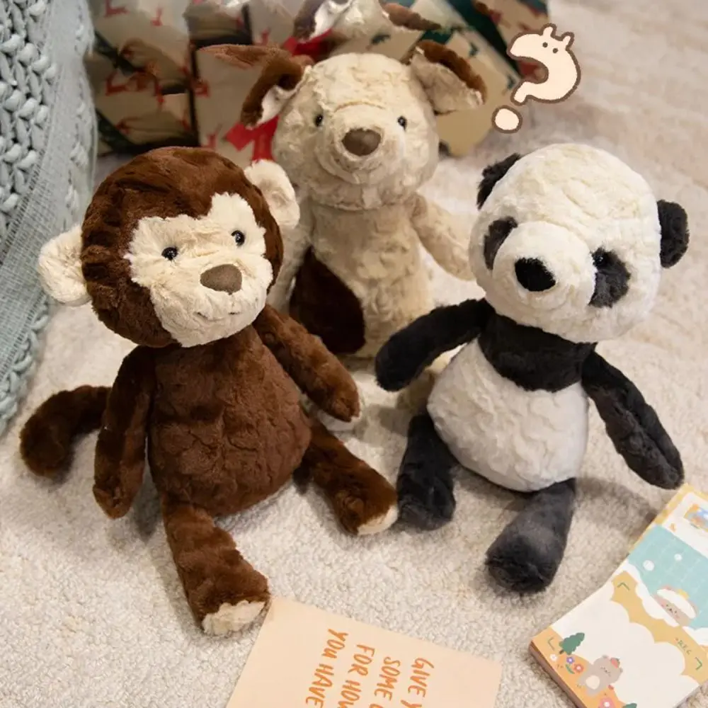 사무실에서 자는 회색 고양이 팬더 PP 코튼 갈색 강아지 원숭이 서있는 봉제 인형 동물 고양이 어린이 소녀