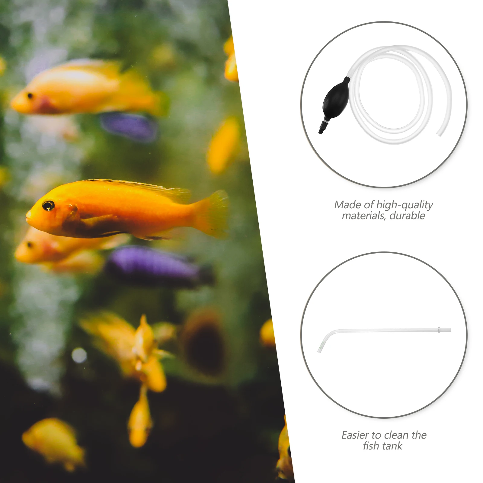 

Mini Water Changer Aquarium Siphon Durable Plastic Fish Tank Cleaning Tool Reusable Manual Small Size Pet Supplies