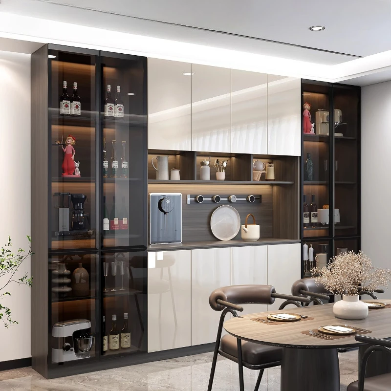 

Стеклянный шкаф на стене Шкаф для кофе-бара Стол Станция Угловой бар Мебель для ночного клуба для вина и ликеров Шкафы для шведского стола