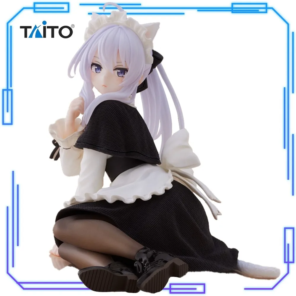 

В наличии TAITO Original Genuine Anime Majo No Tabitabi Elaina Desktop Cute Nekomimi Maid Ver. Коллекции моделей игрушечных фигурок 13 см