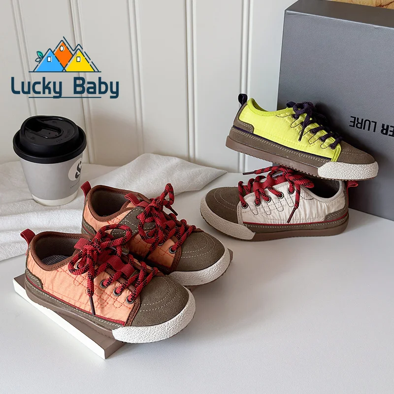Children's Casual Shoes, Retro Four Season Outdoor Skateboarding Shoes Boys Girls Students Versatile Canvas Sports Shoes