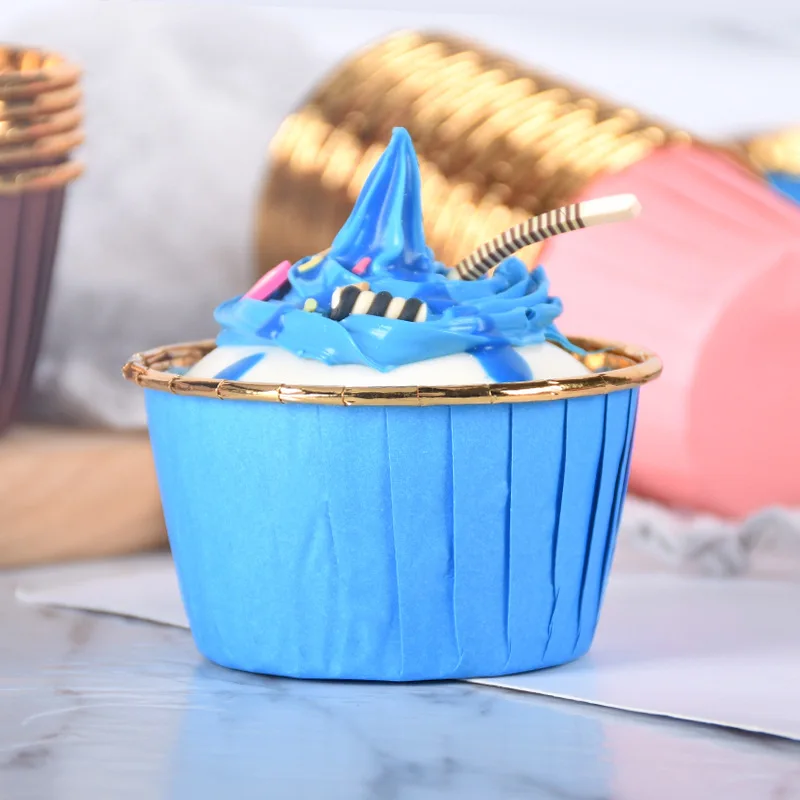 50pcs Middle size Newspaper Style Cupcake Liner Baking Cup For Wedding Party Tulip Muffin Cupcake Paper Oilproof Cake Wrapper