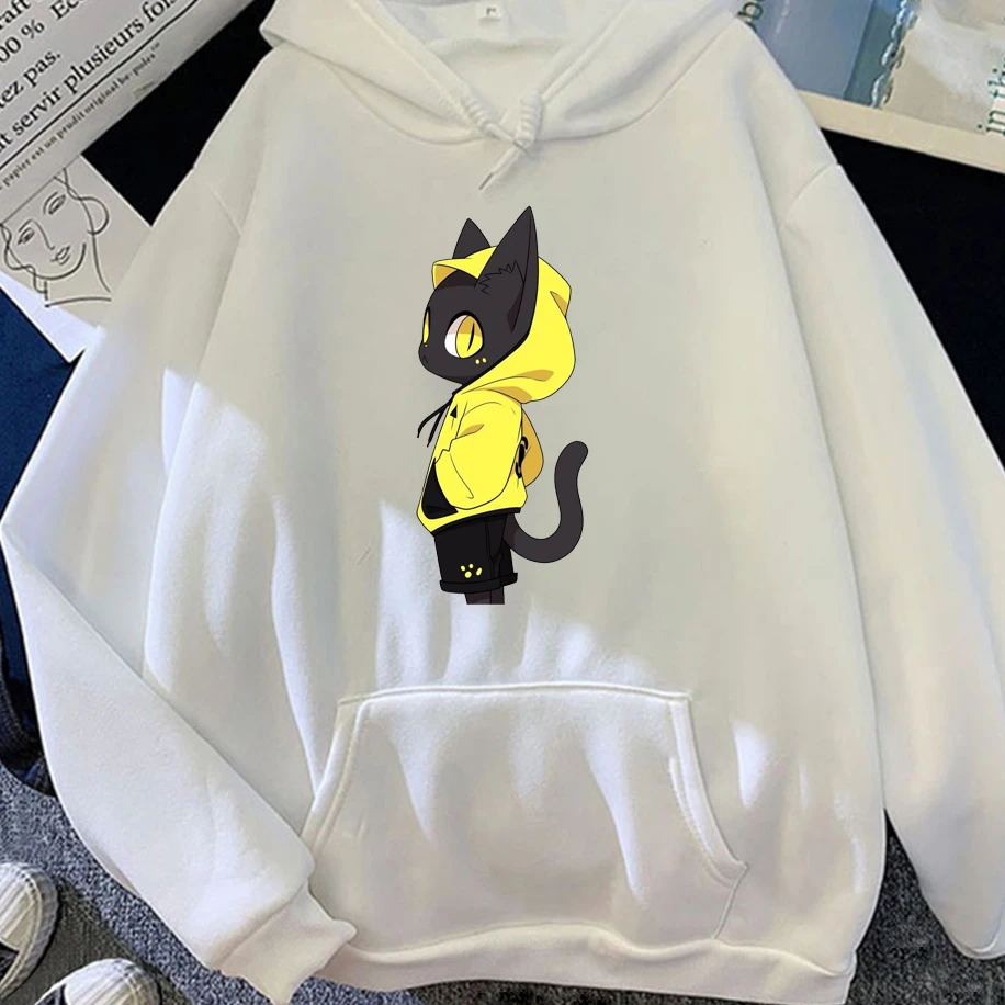 

Cool Black Cat Wearing Clothes Pattern Men Woman Hoodies Casual Breathable Couple Hoodie Funny Street Clothing Harajuku Tops