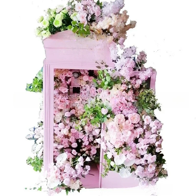 Shopping mall layout phone booth floral festival scene atmosphere decoration roses