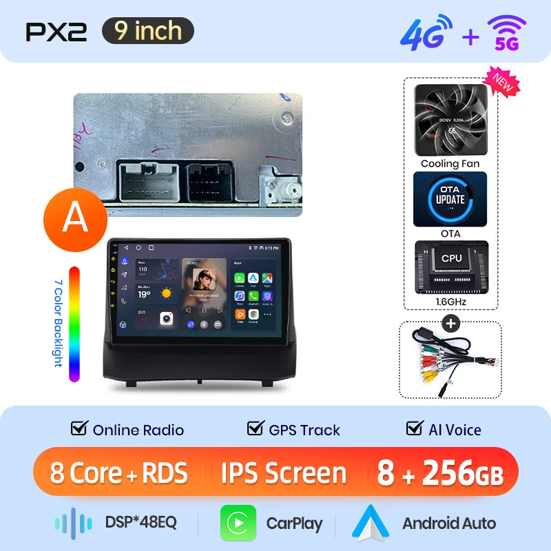 AWESAFE Draadloze CarPlay Android Auto Radio voor Ford Fiesta Mk 6 2009 2010-2013 Auto Intelligente Systemen RDS GPS FM BT DSP SWC - afbeelding 1