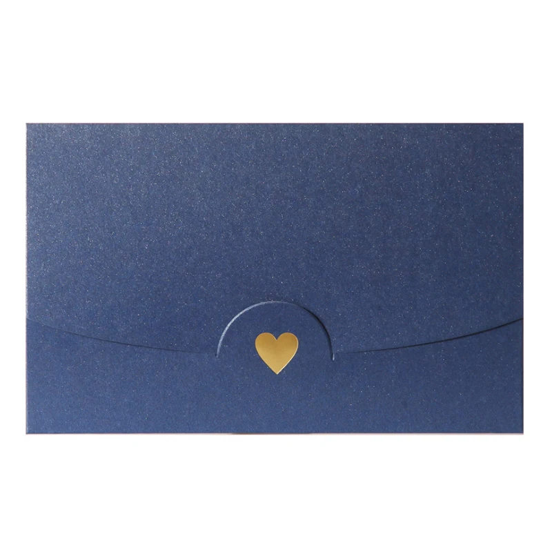 10Pcs Colorful Bronzing Gold heart envelope candy LOVE Gift Packing Stationery Greeting Card paper Scrapbooking 17.5*11CM