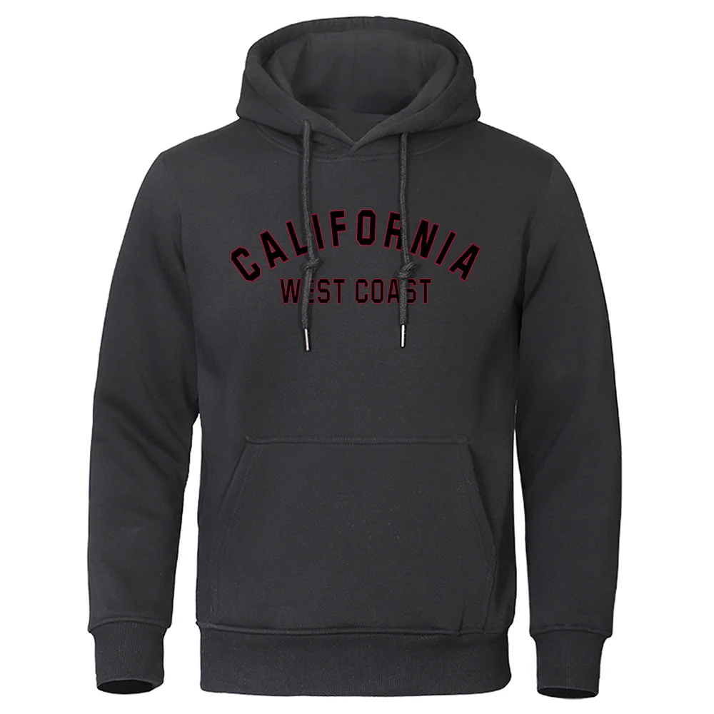 California West Coast Printing Hoody Men Women Casual Street Hoodie Crewneck Fleece Clothing Oversized Fleece Pullover Male