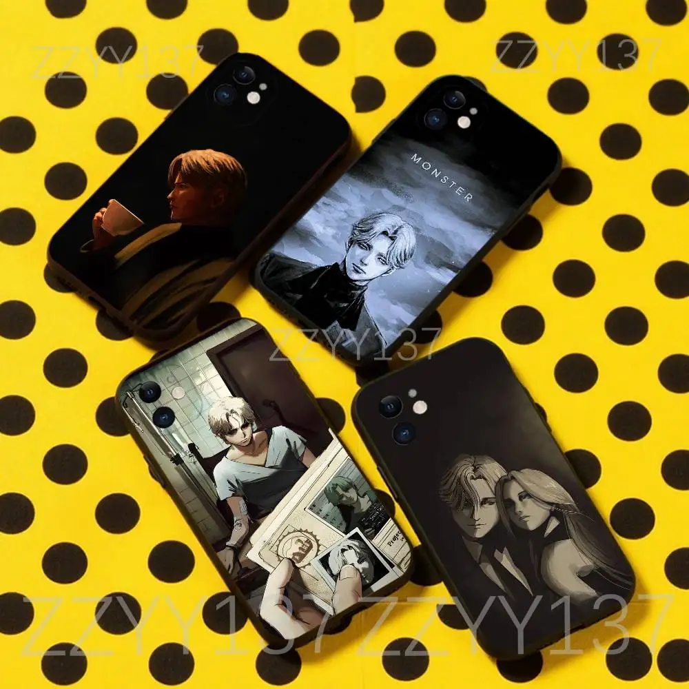 

Monster Johan Liebert Phone Case For iPhone 16,15,14,13,12,11,Pro,Max,Plus,X,XS,XR,SE,8,7,Mini,Soft Silicone Black Case