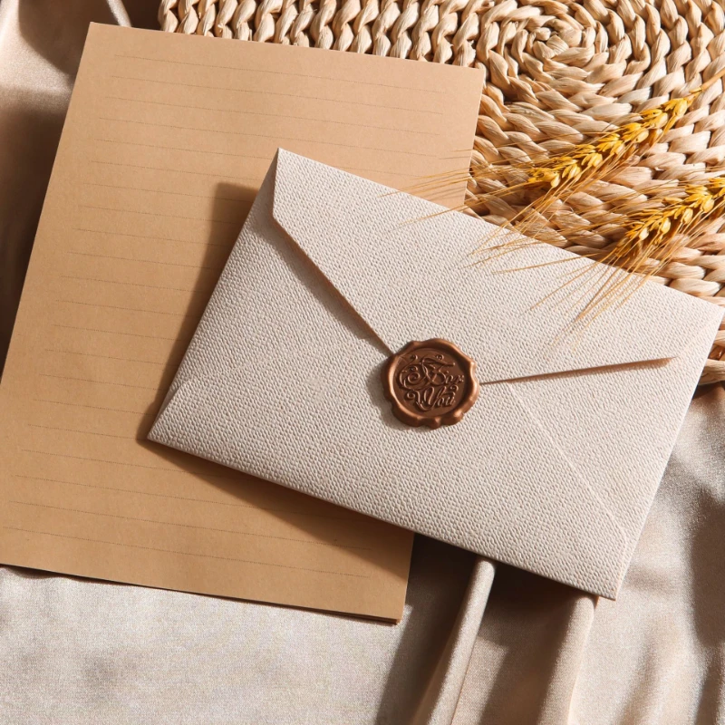 

Vintage High-Grade Hemp Woven Envelope Set Love Letter Wedding Party Invitation Postcard Greeting Card Letterhead Storage