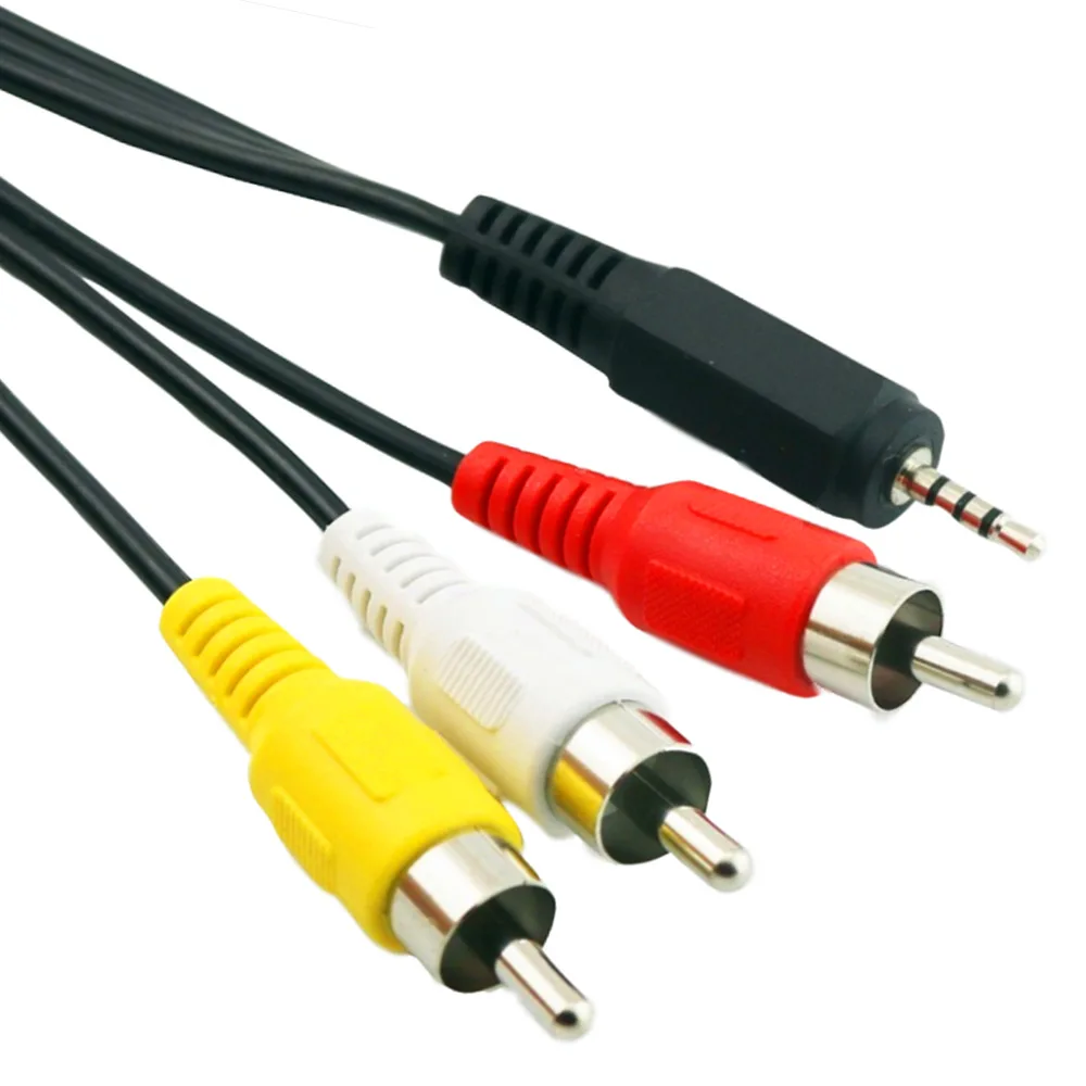 ضبط كابل تمديد الصندوق العلوي، صندوق الهاتف المحمول، ثورة 1/3 AV2.5mm، 3 كابل محول ذكر Lotus RCA