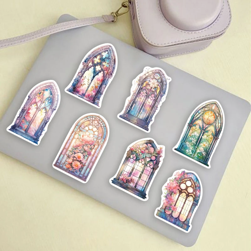 50PCS Church Window Fun Stickers DIY Phone Case Laptop Water Cup Computer Toy Stickers