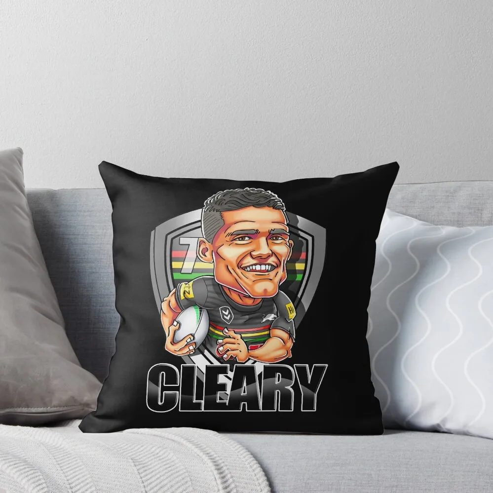 

Nathan Cleary cartoon - Penrith Panthers - Unique artwork by Brocker Throw Pillow christmas decorations 2024 pillow