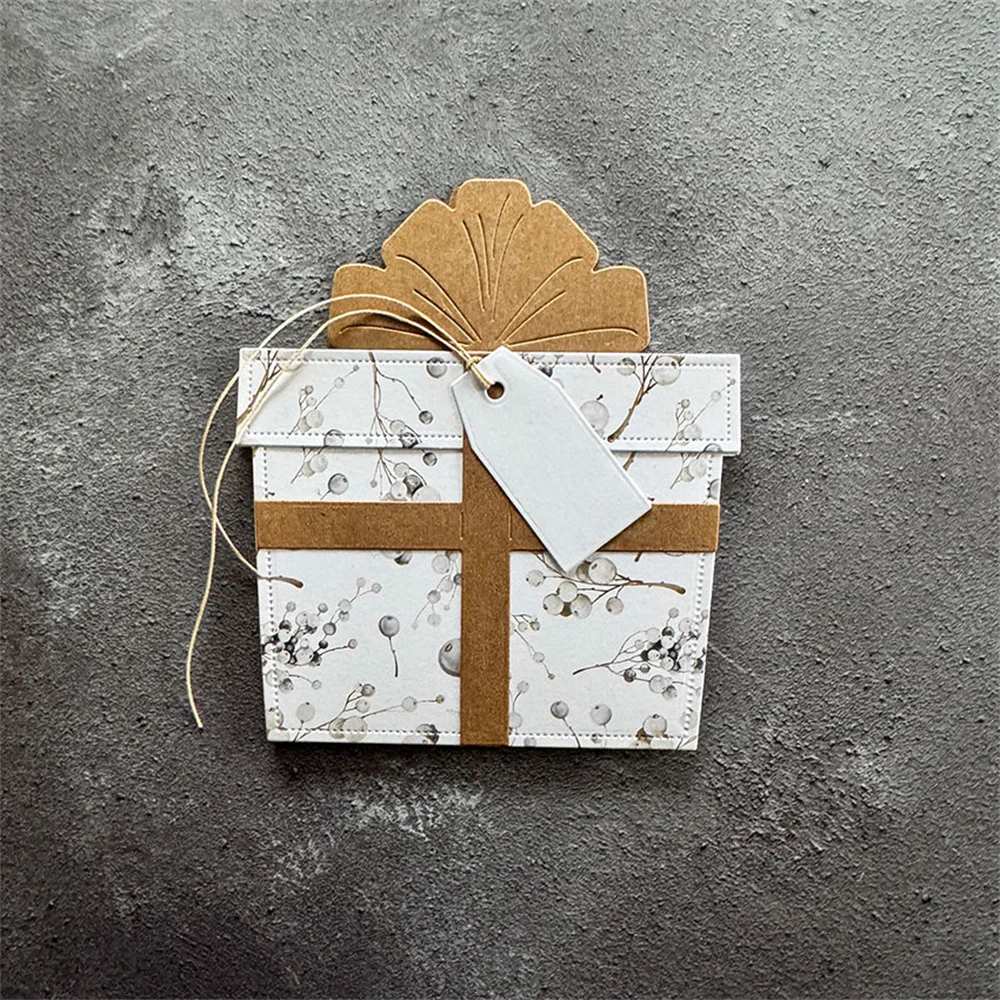 Gift Tags Giftbox Metal Cutting Dies for DIY Scrapbooking Album Paper Card Embossed Template Stencil Mold Handmade
