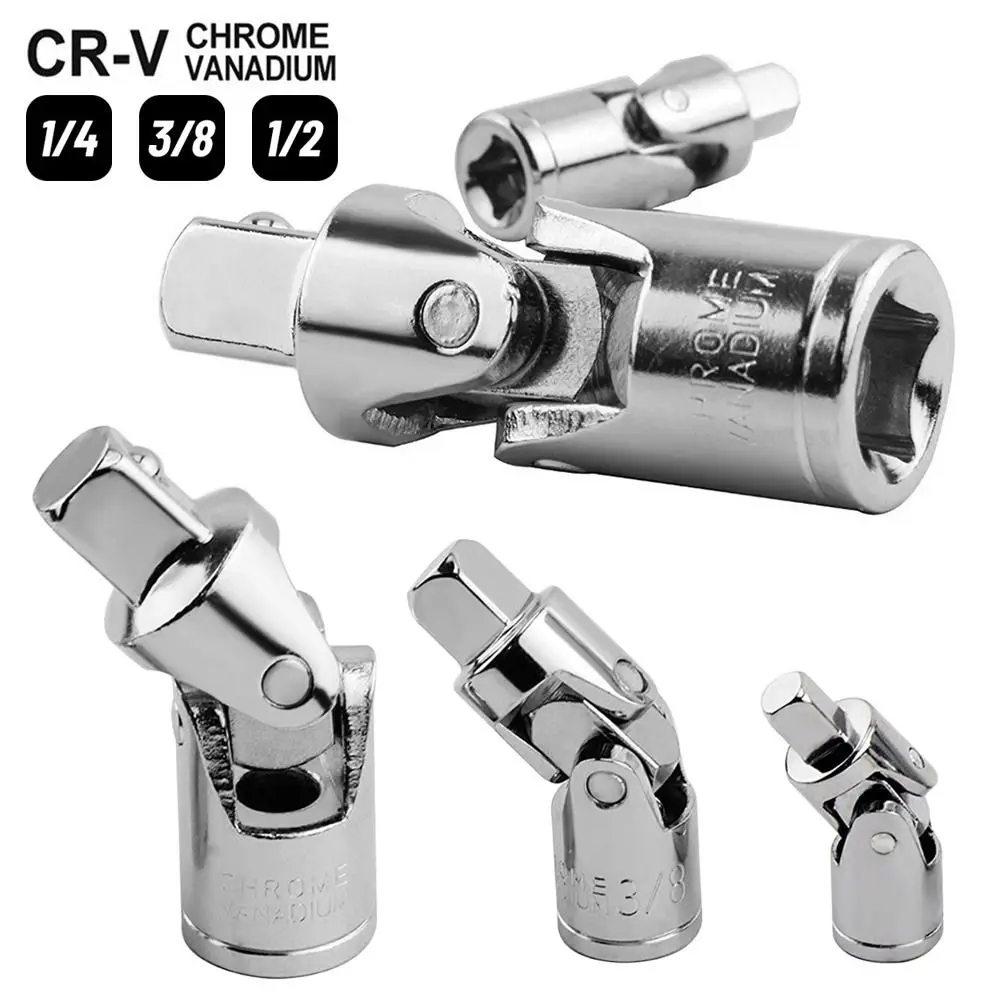 1/2 3/8 1/4 Universal Joint Set Ratchet Angle Extension Bar Socket Adapter Manual and Pneumatic Bendable Adapter Socket Tools