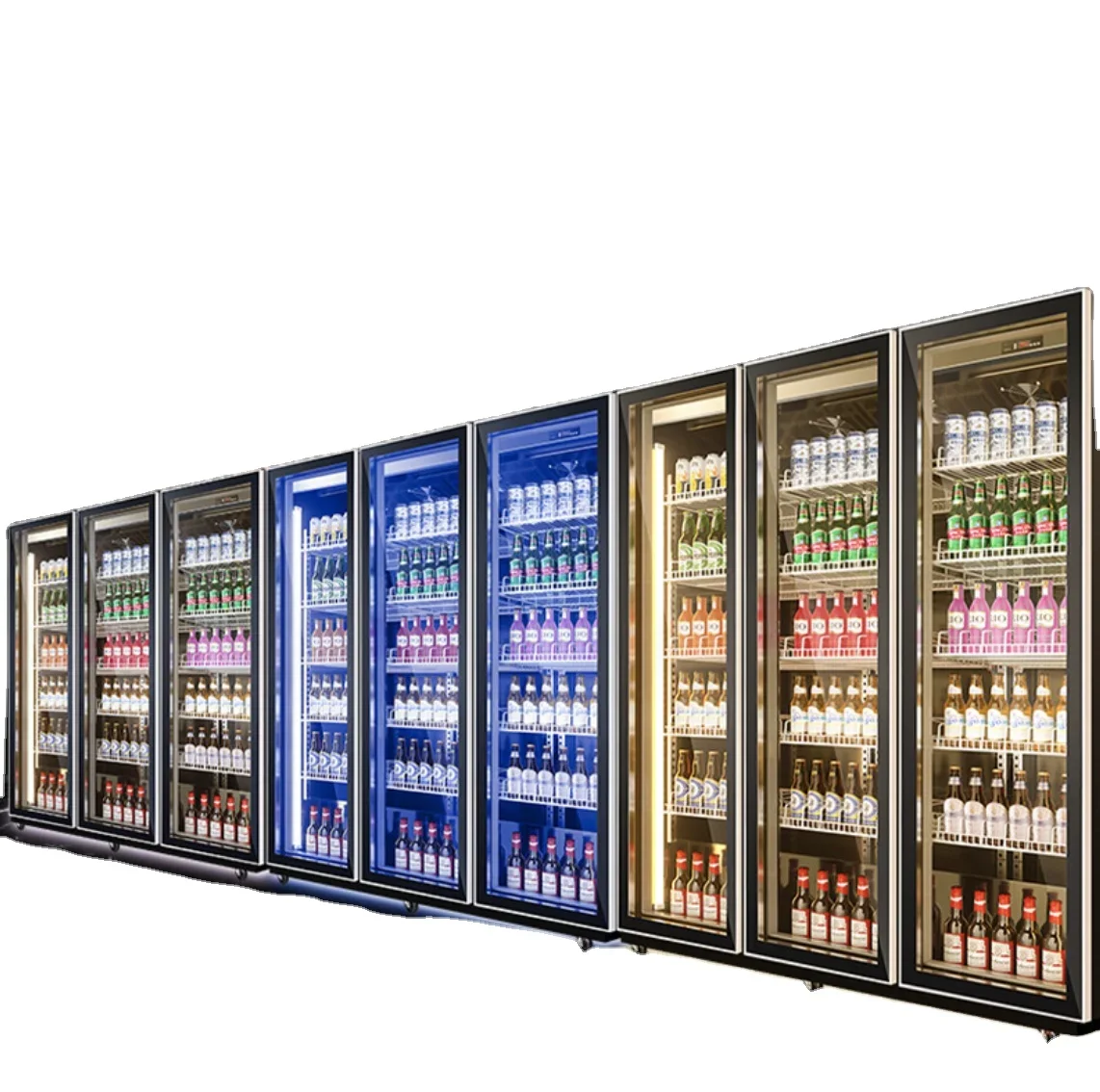 beverage commercial beverage display cabinet three four door vertical refrigeration preservation convenience store Beer cabinet