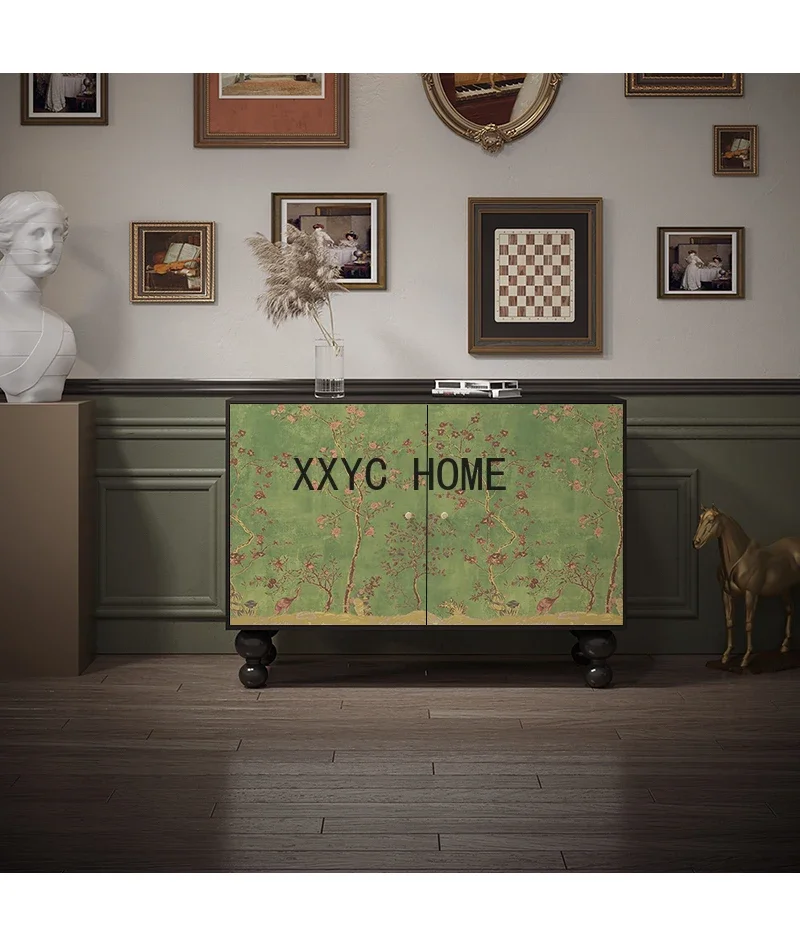 French Style Living Room Home Solid Wood Entrance Cabinet Decorative Sideboard Cabinet Creative Storage Cabinet image 3
