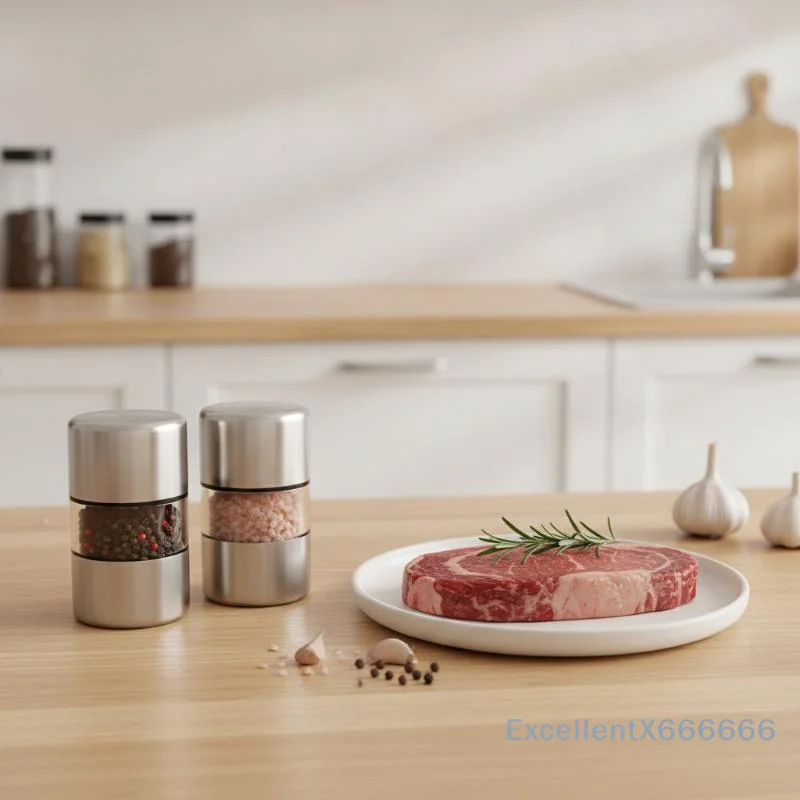 1/2pcs Stainless Steel Pepper Grinder Manual Mill Kitchen Essential With Glass Jar Spice Salt Container Kitchen Grinding Gadget