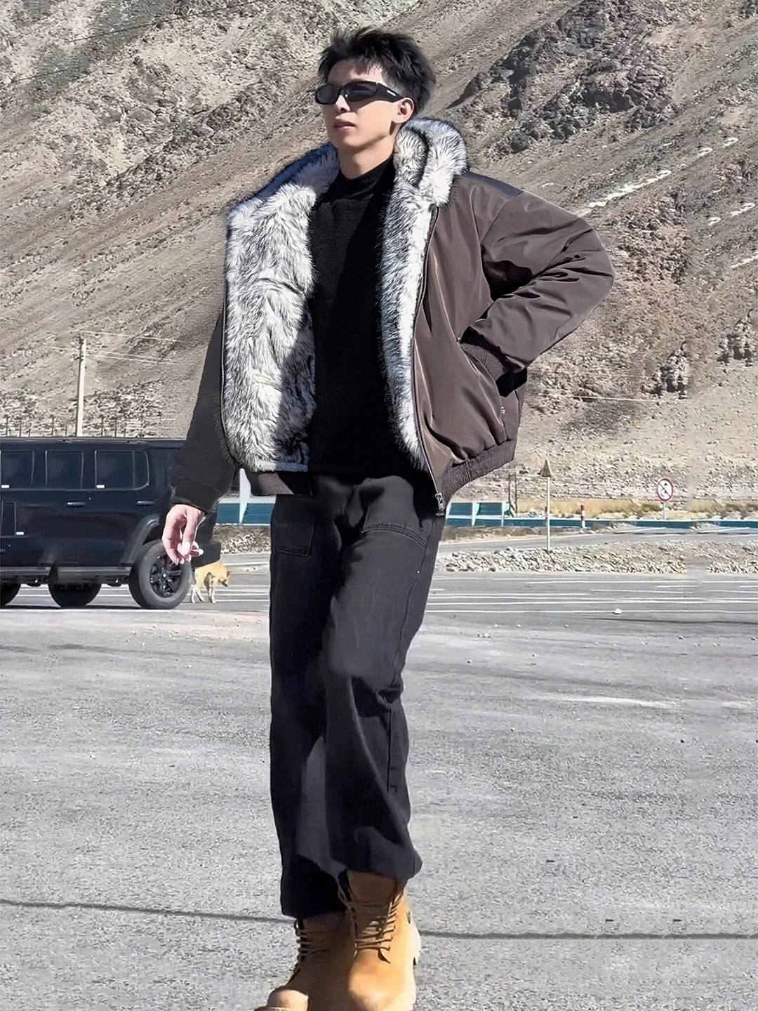 

Мужская зимняя утепленная куртка Wolf King Mountain Eagle с большим меховым воротником и капюшоном, теплая рабочая одежда из хлопка