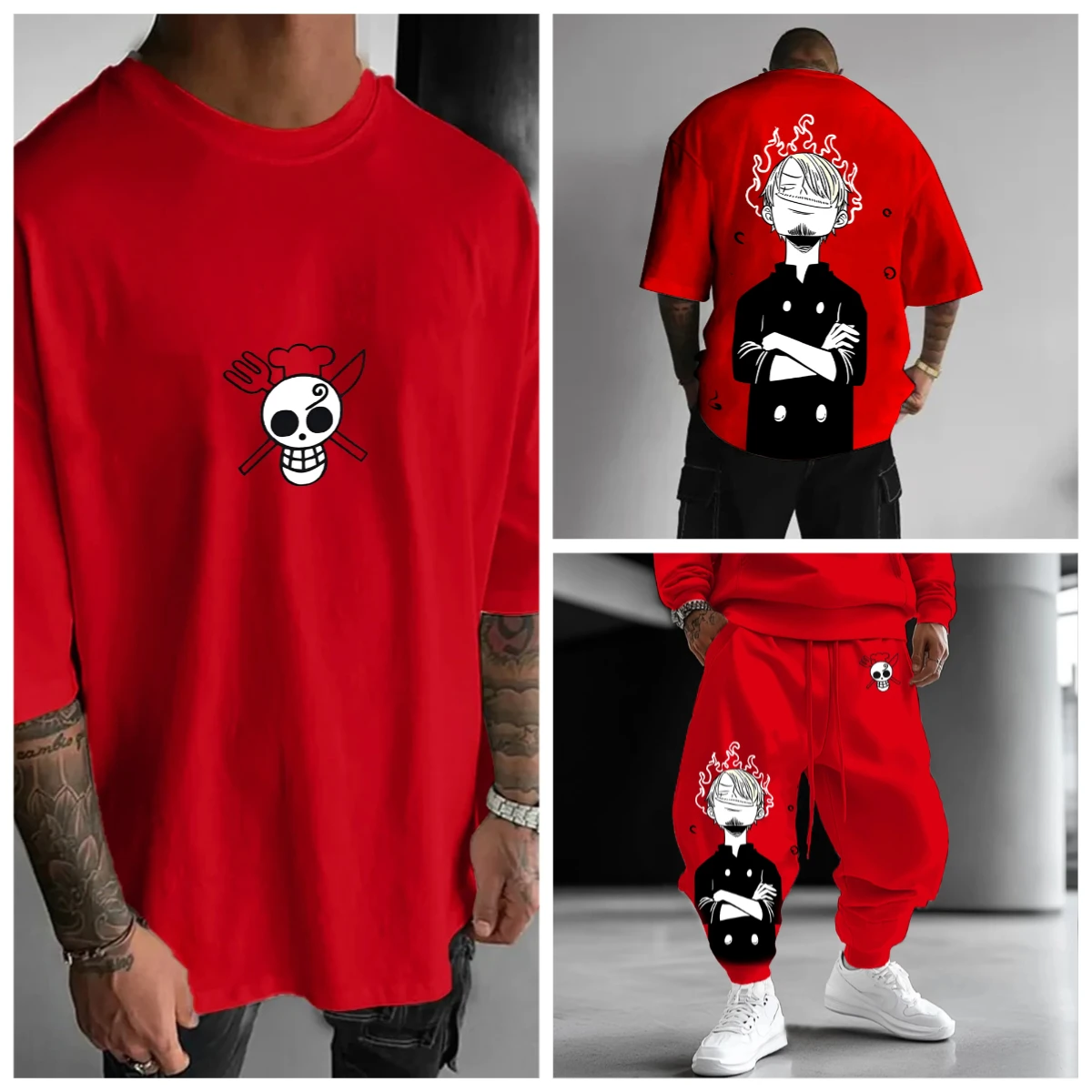 Autumn Unisex Casual Anime Streetwear VintageT-shirt Pants Suit Tops Winter Hip Hop Trend Children Adult Y2k Fashion Tops