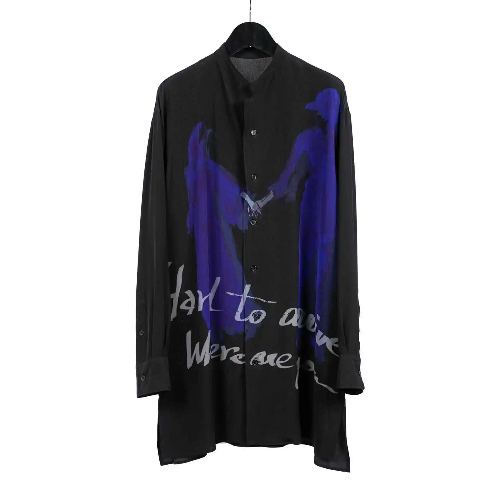 

TOP-YAMAMOTO original design hand-holding print long-sleeved shirts for men and women, loose casual top jackets for men