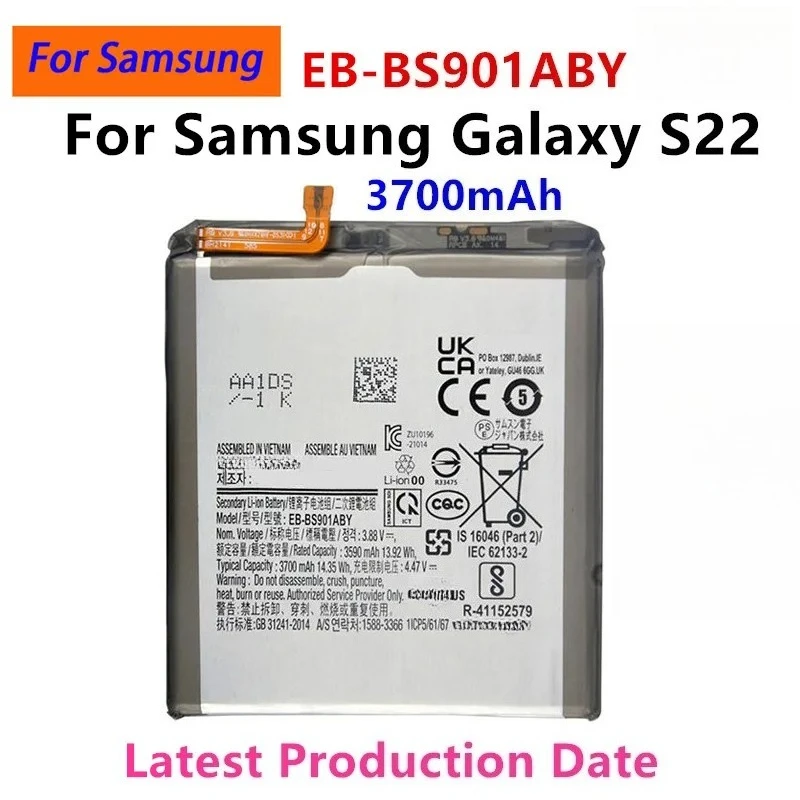 

EB-BS901ABY 3700mAh Li-ion Replacement Battery for Samsung Galaxy S22 S901B SM-S901 with Overcharge Protection