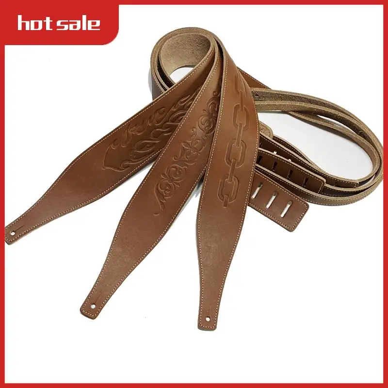 

AC22-Leather Guitar Strap Embossed Guitar Shoulder Strap Universal Musical Instrument Accessories