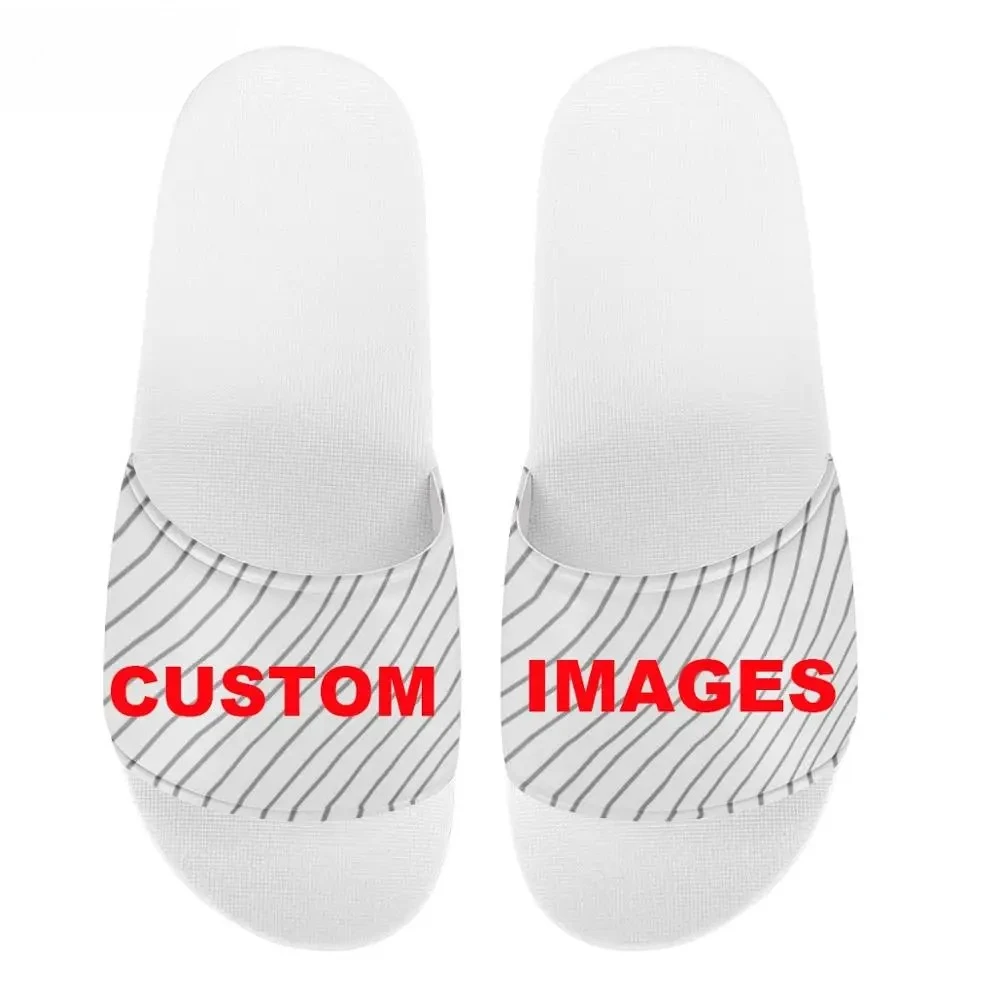 

Женские шлепанцы Noisydesigns белого цвета с индивидуальным дизайном: ваш логотип, изображение, текст, фото, узор. Повседневные летние домашние тапочки. Дропшиппинг.