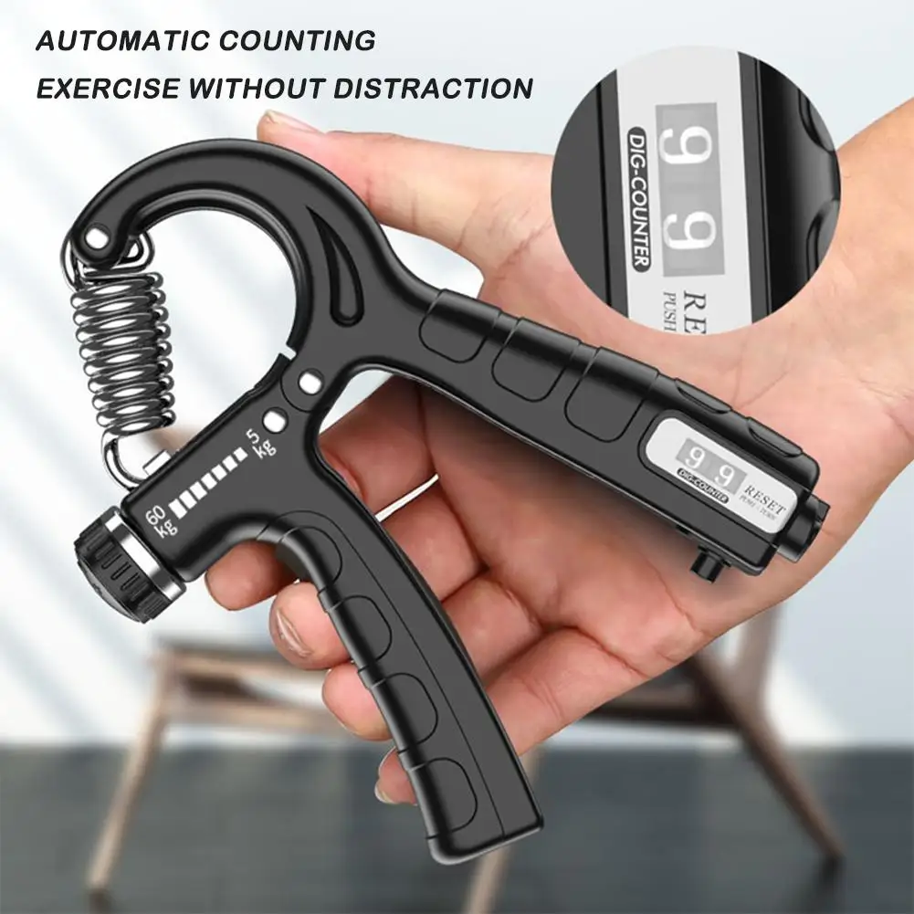 Gripper Adjustable R-Type Hand Grip Exercise Countable Strengthening Finger Expander Strength Exercise Pinch Wrist Pliers S N9E0