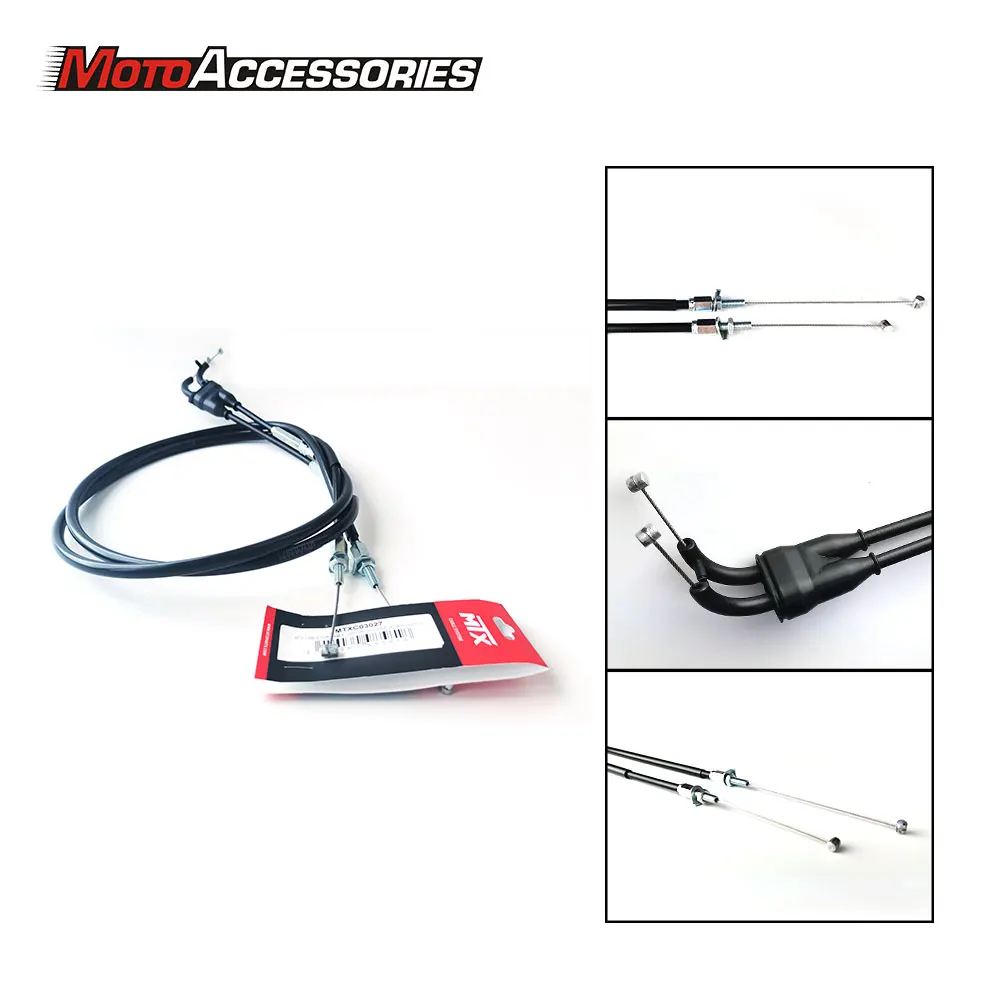 Motorcycle Throttle Clutch Speed Cable Kit for Kawasaki KX250F 2006-2010 KX450F 2006-2008 - Push And Pull Cables Motorcycle Part