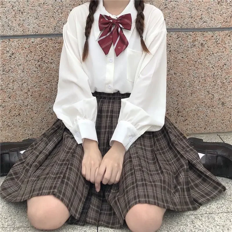 Shirts for Women Japan Preppy Style Thin Stylish Schoolgirl JK Lovely Solid Sweet Ladies Blusas Casual Breathable Basic Lolita