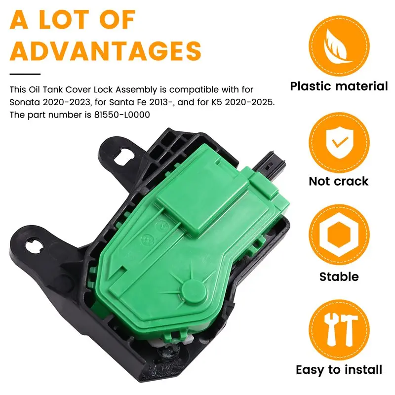 Motor Assembly Oil Tank Cover Lock For Sonata Santa Fe Kia K5 81550-L0000 81550L0000 2013- 2025 Car Accessories