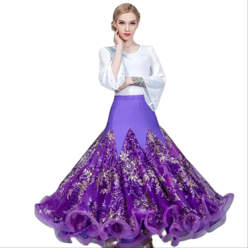 standard skirt women ballroom dance skirts dance clothes flamenco skirt spanish flamenco costume waltz dance wear swing