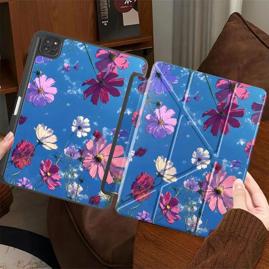 

Tablet Case For iPad Pro 2025 Pro 11th 10th 9th 8th 7th 12.9inch Mini 6 7 Air 4 5 M3 M2 M4 11inch Holder Cover Beautiful Flowers