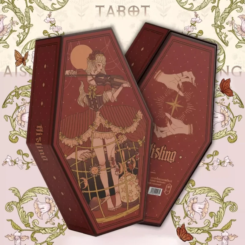 Aisling Irregular Coffin‑Shape Tarot Deck 78Pcs Dual Marseille Rider‑Waite Black‑core Cardstock Divination Game for Beginners