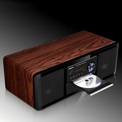 Sistema de Audio Estéreo Combinado de DVD/CD para el Hogar Vofull, Sistema de Alta Fidelidad Profesional 2.0, Altavoz Rectangular de Madera, Mini Sistema de Cine en Casa