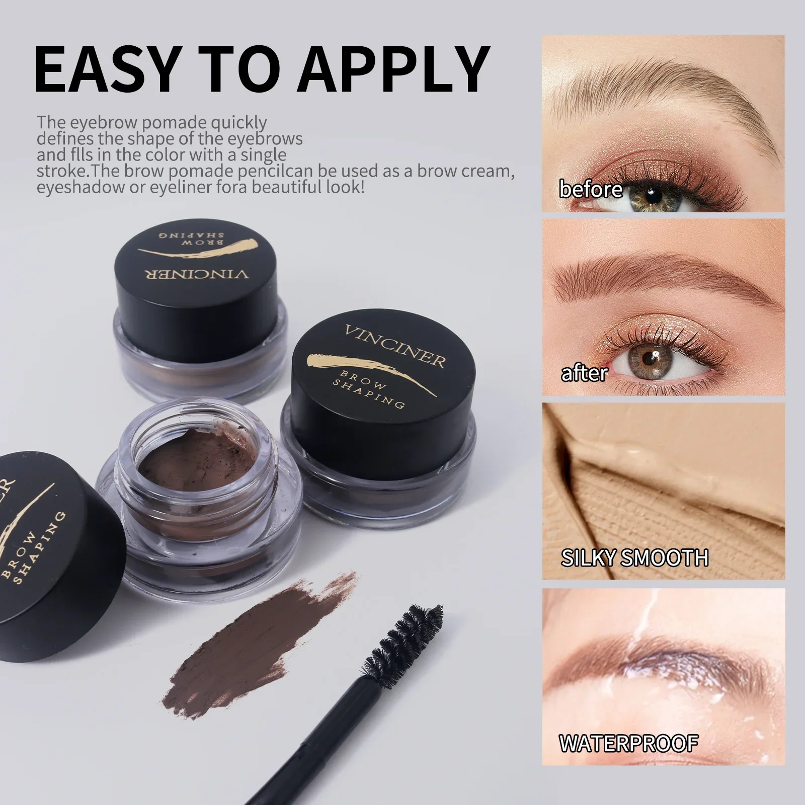 Eyebrow Gream Waterproof Brow Shaping Brow Enhancers Tint Brown Eye Makeup Tools