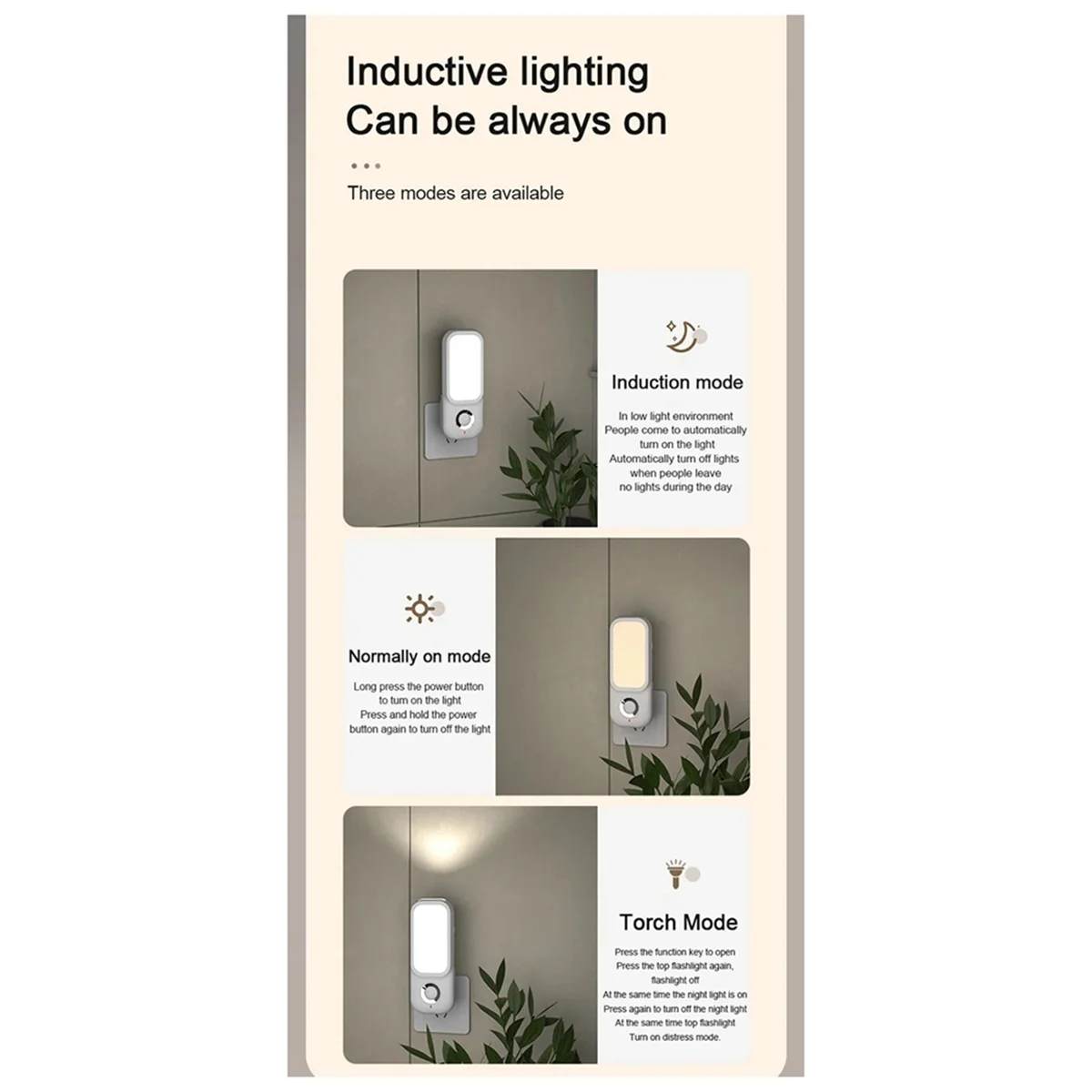 A07I Светодиодный индукционный ночник Интеллектуальный беспроводной подключаемый светильник для прохода, коридора, ночной светильник для спальни с фонариком EU-PLUG