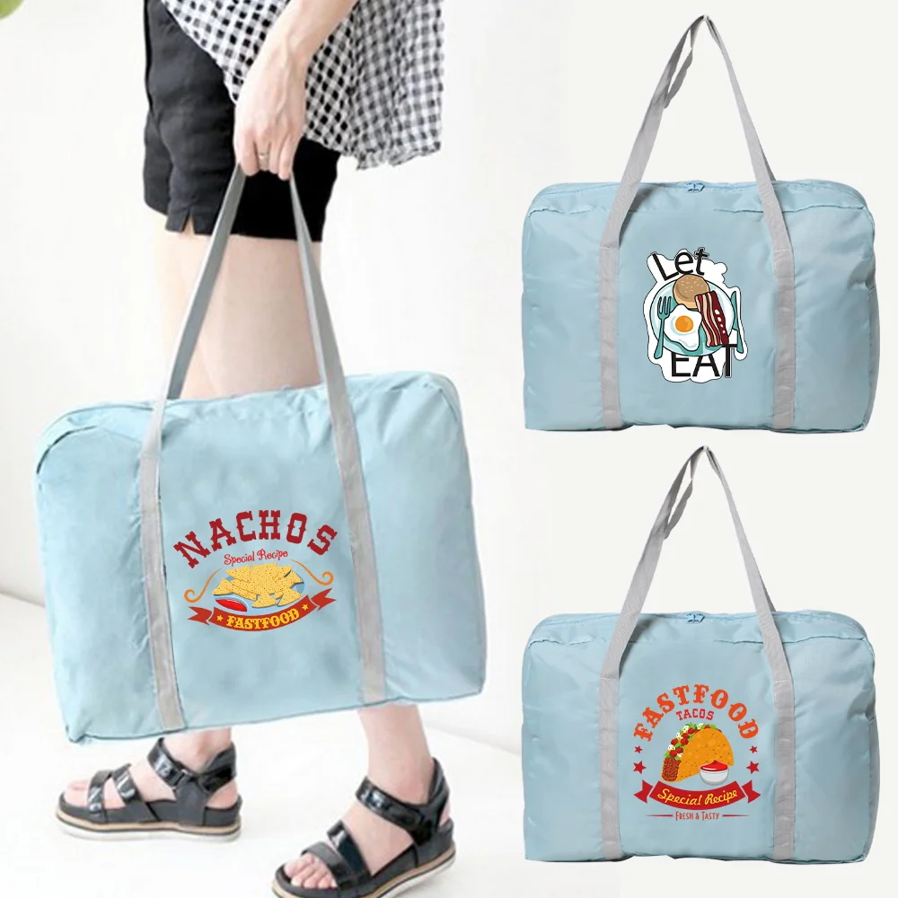 

Легкая дорожная сумка, серия продуктов питания, большая вместительная сумка, минималистичная сумка для путешествий, отдыха, фитнеса, портативные складные сумки