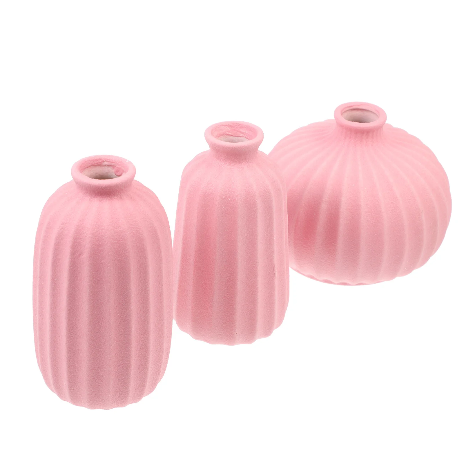 

3Pcs Ceramic Vase Set Simple Style Desktop Flower Container Decorative Plant Pot Creative Home Decor Ceramic Vase