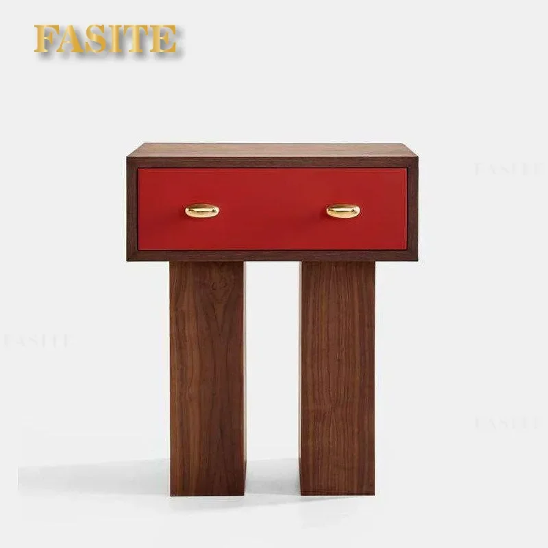 For Medieval Tree Tumor Pattern Bedside Table Retro Small Side Cabinet Creative Ornament Locker for Bedroom Living Room Sofa