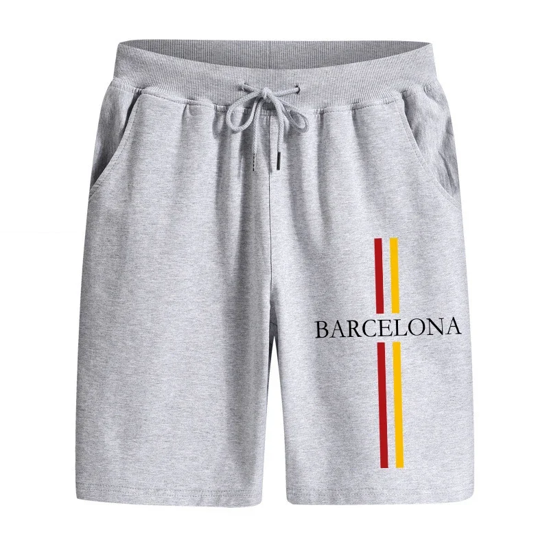 Herren-Freizeitshorts, modische Walking-Shorts, klassische Barcelona-Print-Fußballshorts, ideal für Zuhause und Outdoor, kühle, weiche, knielange Hose. – Detail 6