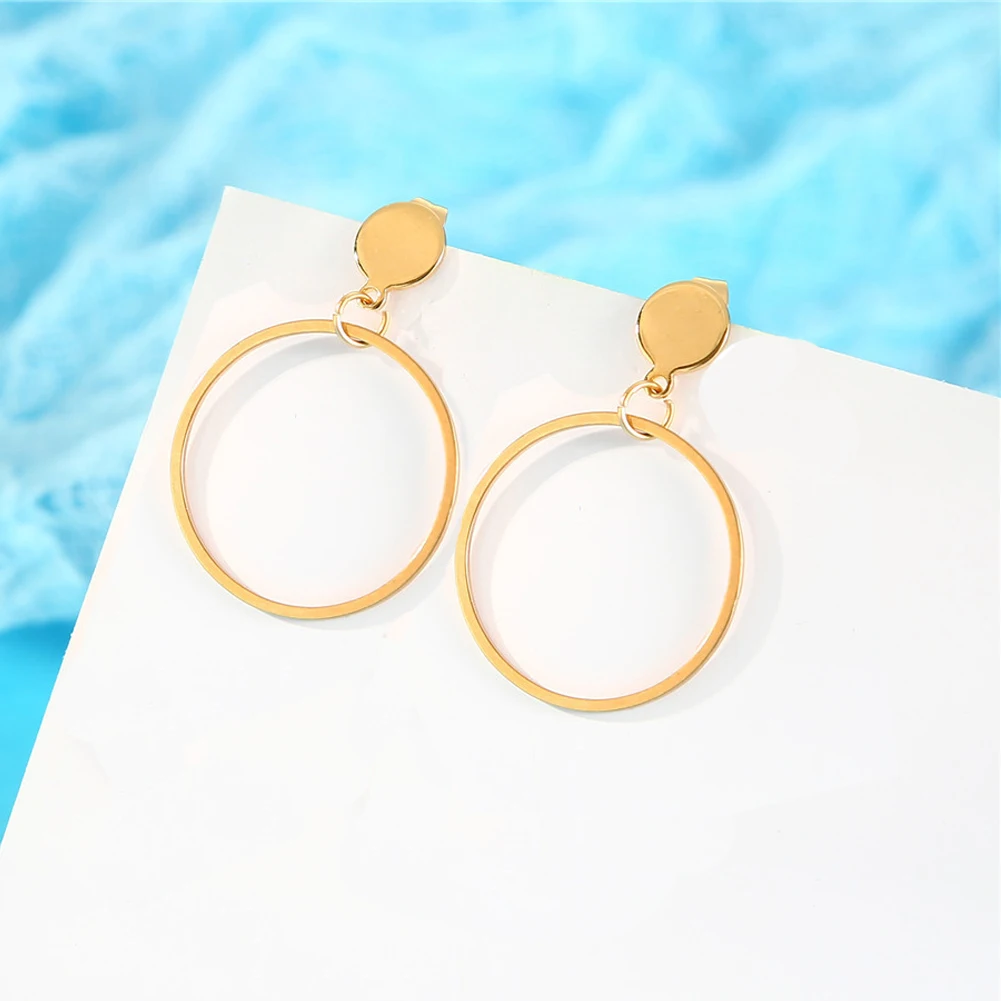 Punk Geometrie Kreis Runde Stud Ohrring Weibliche Gold Silber Farbe Edelstahl Stud Ohrringe Für Frauen Schmuck Geschenk 2025
