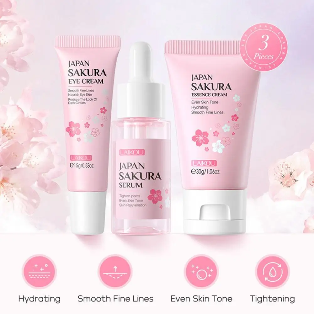 3pcs/set Facial Products Kit Skin Care Set Face Essence liquid Facial Cream Eye Cream Korean Skincare Product