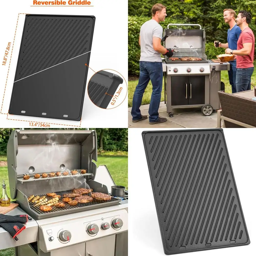 

Versatile Cast Iron Griddle for Weber Genesis II & II LX 300 Series Gas Grills