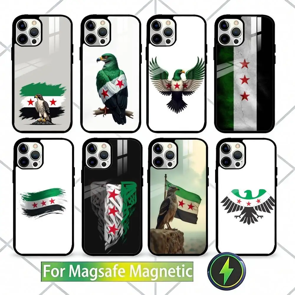 

Syrian Syria Flag Phone Case For iPhone17,16,15,14,13 Plus,Pro Max Magnetic For Magsafe Wireless Charging