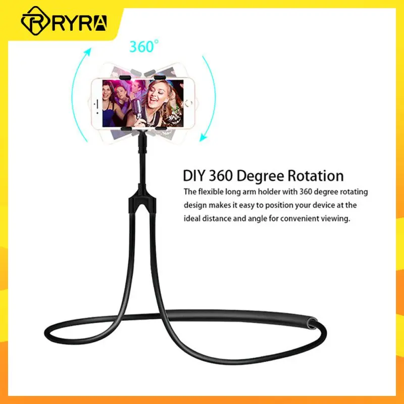 RYRA Mobile Phone Holder Hanging Neck Lazy Cellphone Mount Accessories Adjustable Bracket 360 Degree Rotate Phone Holder Stand