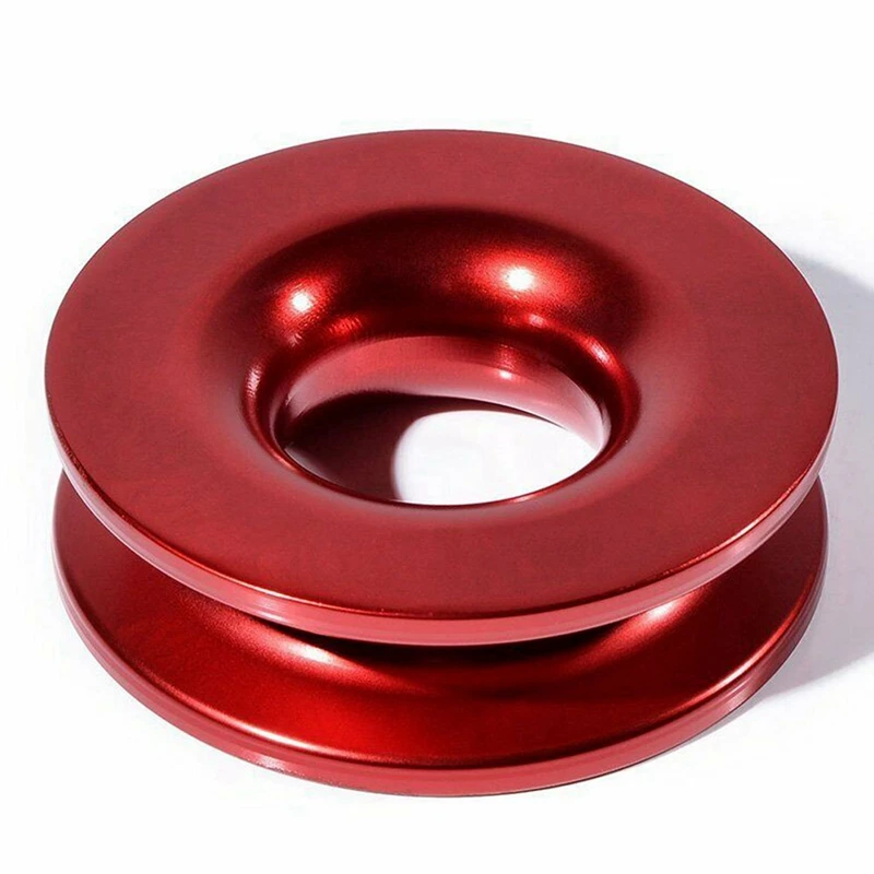 2X Aluminum RECOVERY RING SNATCH-RING 41000Lb For 3/8 1/2Inch Synthetic Winch Rope RED