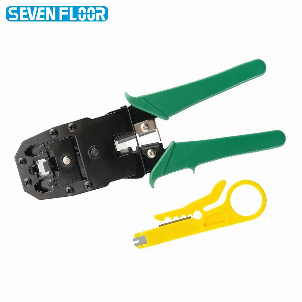Cat5 RJ45 Crimping Tool 8P6P4P Ethernet LAN Cable Crimper Stripper Pliers for RJ45 RJ11 RJ12 with Mini Stripper