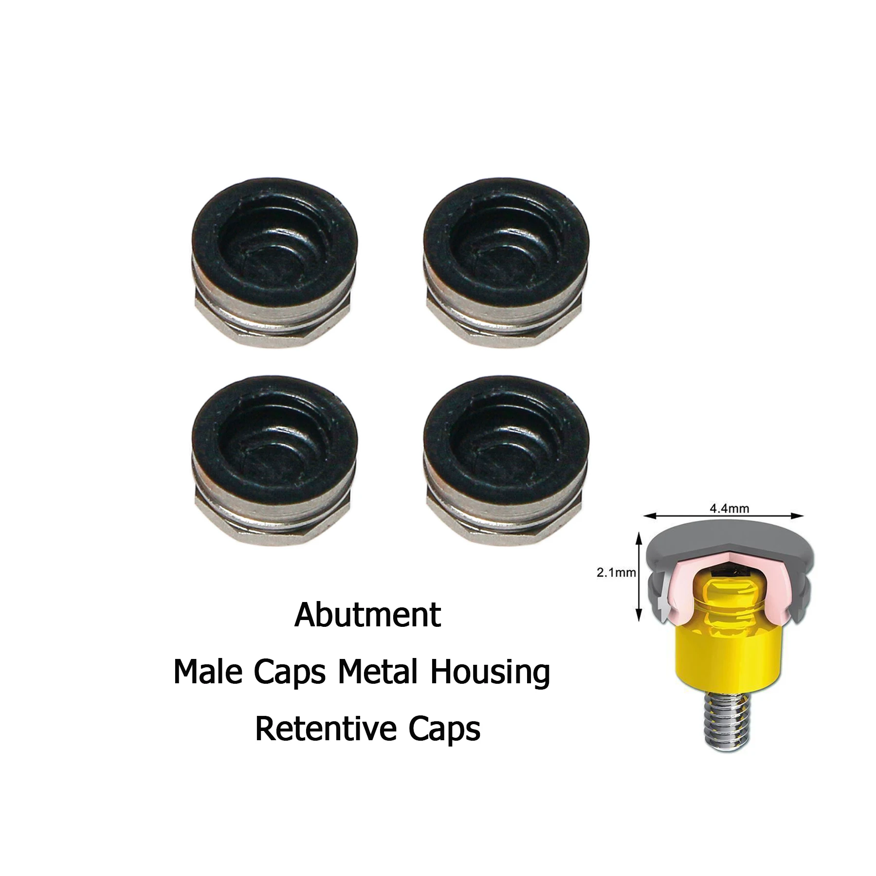 Tandheelkundig Implantaat Overprothese Metalen Mannelijke Caps Behuizing Retentie Abutment Overprothese Attachment Kit Insert/Extractie Verwijderen Tool