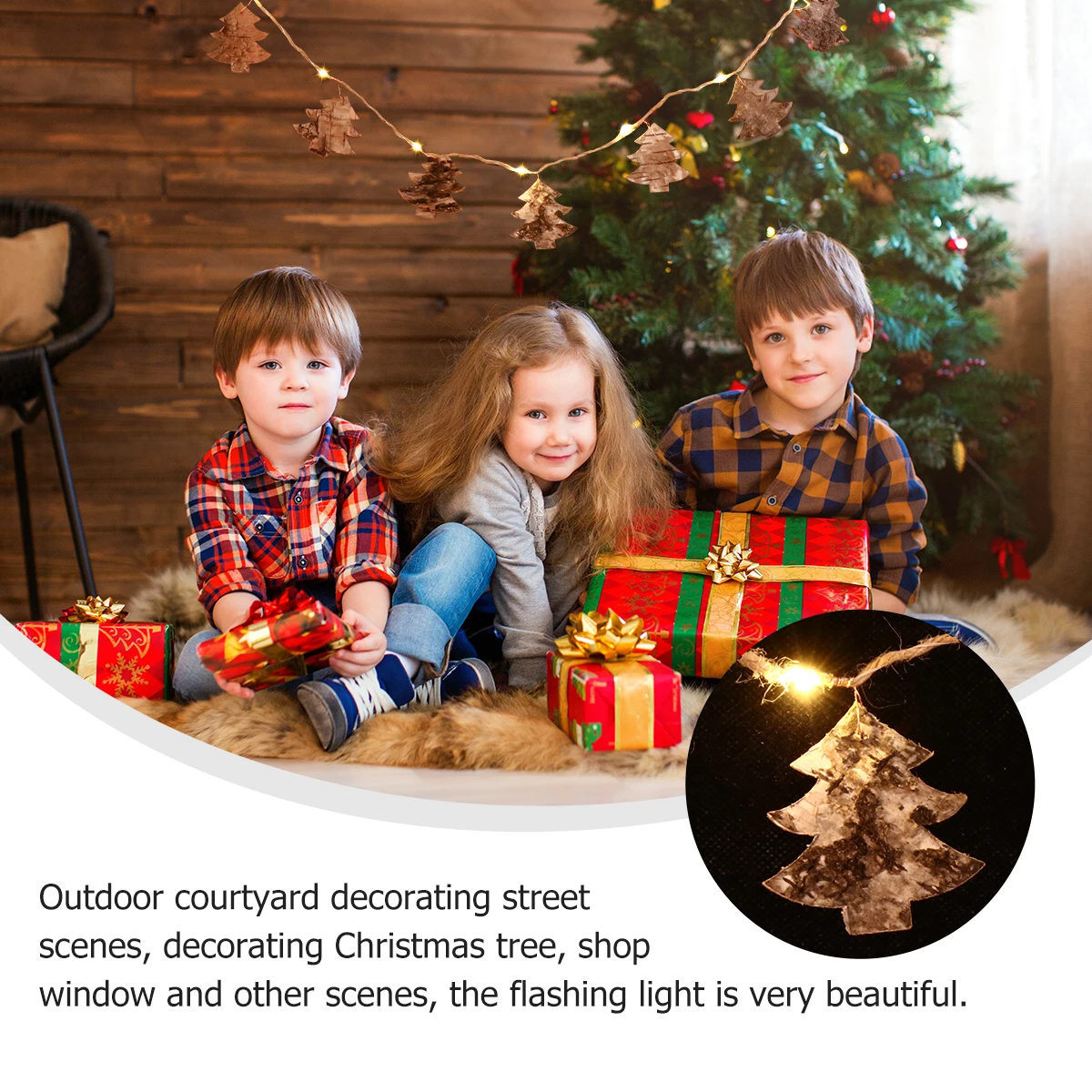 

2M 20Led String Light Christmas Tree Shape Decorative Fairy Light For Indoor Holiday Party Led Ornament Bark Adornment